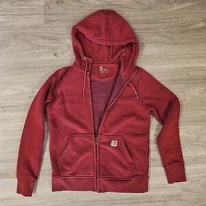 Carhartt Red Relaxed-Fit Hooded Sweatshirt